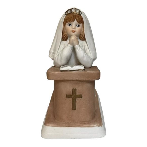 Enesco Religious Girl First Holy 1st Communion Ceramic Figure Statue VTG 1981 - Picture 2 of 14